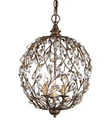 Lamps Com Currey Company 9652 Crystal Bud 3 Light Sphere Chandelier With Cupertino Finish
