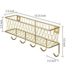 Stainless steel is the optimum solution for your woven mesh needs. Gold Metal Mail Sorter With Chicken Wire Mesh Basket Key Hooks Mygift