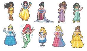 Dreaming ice on craftsy has a set of free disney princess bookmarks to cross stitch. Disney Princess Sprites Sprite Stitch Wiki Fandom