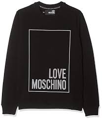 Love Moschino Mens Logo Box Print_ Long Sleeve Sweater