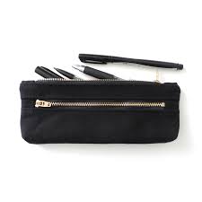 Black Pencil Case Double Zipper Pencil Pouch Canvas Vegan Handmade By Lindock Black Pencil Case Pencil Case Pouch Canvas Pencil Case