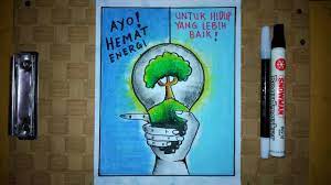 Cara Membuat Gambar Poster Ayo Hemat Energi Listrik Save Energy Poster Youtube