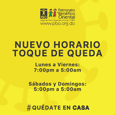 Así, la prohibición de desplazamiento en horario nocturno ya no comenzará a las 22:00 horas, sino que a las 23:00, terminando, como ya es costumbre desde que se. Nuevo Toque De Queda Patronato Benefico Oriental