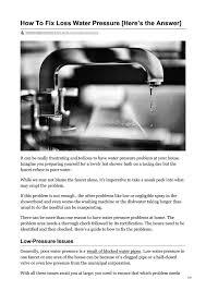 If you are not having a lot of problems with your plumbing leave it alone. How To Fix Loss Water Pressure Highland Plumbing By Highland Plumbing Heating Service Pty Ltd Issuu
