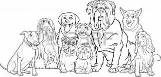 Black And White Cartoon Illustration Of Funny Purebred Dogs Or Puppy Coloring Pages Dog Coloring Page Dog Coloring Book