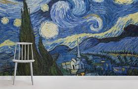 C'est la chambre du peintre vincent van gogh, à arles. Papier Peint Nuit Etoilee De Van Gogh Hovia Fr