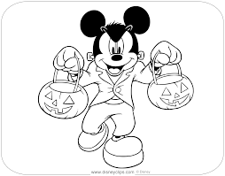 Mickey mouse in the vampire costume; Disney Halloween Coloring Pages 2 Disneyclips Com