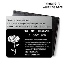 Check spelling or type a new query. Engraved Wallet Insert For Men Metal Wallet Card Insert Mini Love Note Anniversary Cards For Husband Boyfriend Gifts Cards Invitations Aliexpress