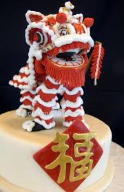 Lion Dance For The Chinese New Year Chinese New Year Cake Dance Cakes Asian Cake