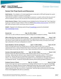 career fair prep events and resources