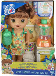 Me and my friend hailey goofing off i love herr :) thats my sisters baby alive lol. Amazon Com Baby Alive Magical Mixer Baby Doll Tropical Treat With Blender Accessories Drinks Wets Eats Brown Hair Toy For Kids Ages 3 And Up Toys Games