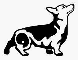 The sploot clipart also features the dog with their mouth open in a classic corgi smile, and their tongue hanging out. Transparent Corgi Silhouette Png Free Corgi Black And White Clipart Png Download Transparent Png Image Pngitem