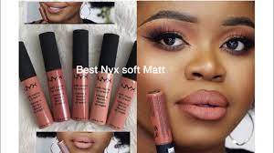 For a more precise application, line the outside of your lips first, then fill them in. Soft Matte Lip Cream On Dark Skin Nyx Professional Makeup Try On Youtube