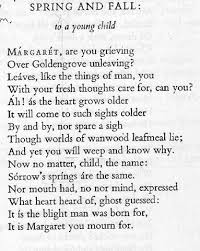 Spring And Fall To A Young Child By Gm Hopkins Gerard Manley Hopkins Cool Words Inspirational Verses
