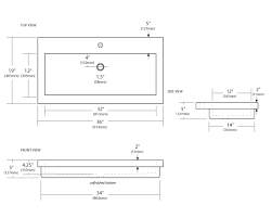 nsl3619 a trough 3619 bathroom sink in ash