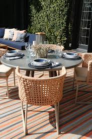 2017 Pasadena Showcase House Terrace Outdoor Dinning Table Rattan Dining Chairs Outdoor Dinning Table Dining Chairs
