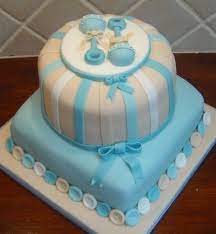 Cute Baby Shower Cake For A Boy Blue Baby Shower Cake Baby Shower Cake Recipes Baby Shower Cakes For Boys