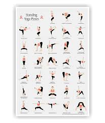 Standing Yoga Asanas Poses In 12 Quot X 18 Quot Poster Standing Yoga Yoga Postures Yoga Poster