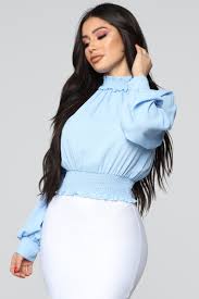 Can T Hold Me Back Blouse Light Blue Shirts Blouses Fashion Nova