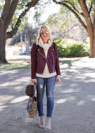 25 Winter Outfit Ideas Hi Sugarplum Burgundy Jacket Outfit Burgundy Leather Jacket Outfit Winter Outfits