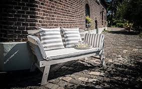 Greemotion Gartenbank Hawaii Aus Holz Inkl Auflagen Outdoor Gartensofa Mit Klappbarer Armlehne Fur Garten Terrasse Ba Veranda Mobel Gartensofa Akazienholz