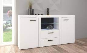 Kommodenfächer und schubladen helfen dir dabei, dokumente, fotos, schmuck oder dekoration zu organisieren. Top Kommode Sideboard Rumba Wohnwand Wohnzimmer Anbauwand Weiss Matt Kuechen Preisbombe