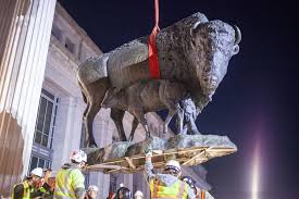 See the 2,500-Pound Bronze Bison as They Arrive at Their New, Permanent  Place at the Smithsonian's National Museum of Natural History