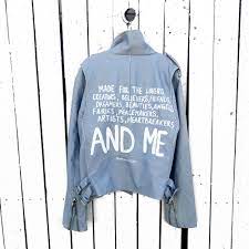 And Me Leather Jacket Jackets Painted Jacket Leather Jacket