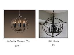 Restoration chandeliers made of conduit and reclaimed fixtures look great in your business or refinished basement to complement exposed brick. Knock Off Restoration Hardware Chandelier
