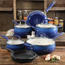 You can find the new pioneer woman cookware at walmart stores, and here is the listing on walmart.com: The Pioneer Woman Classic Belly 10 Piece Ceramic Non Stick And Cast Iron Cookware Set Cobalt Walmart Com Pioneer Woman Dishes Pioneer Woman Cookware Cast Iron Cookware Set