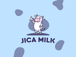 jica milk cow logo pet logo design animal logo