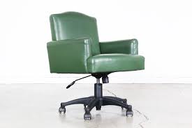 ריהוט סיני בסגנון עתיק, ריהוט אנגלי, ריהוט יפני ועוד. Vintage Green Leather Swivel Office Chair Vintage Supply Store