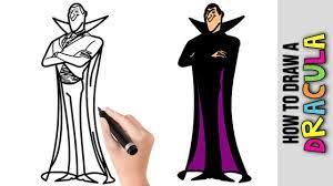 How To Draw Dracula From Hotel Transylvania ☆ Cute Easy Drawings Tutorial  For Beginners For Kids - Youtube