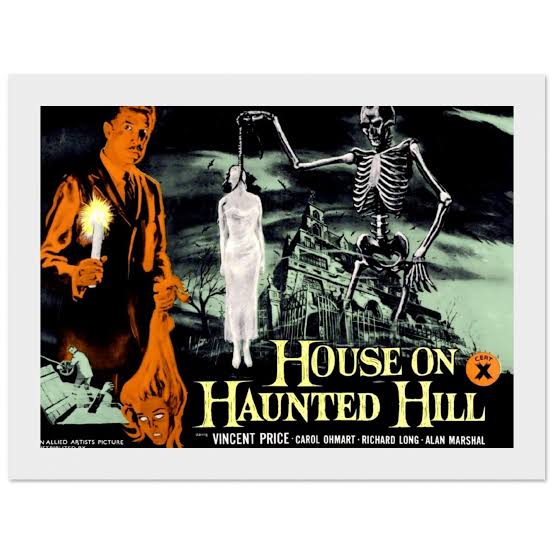 House on Haunted Hill Poster – 1959 Horror Movie Art – Vincent Price Print  – Classic Film Decor - Etsy