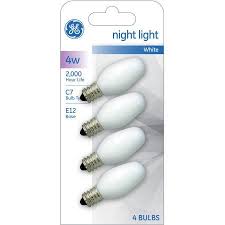Ge Incandescent 4w White Night Light Bulbs E12 Small Base 4pk Walmart Com Night Light Bulbs White Light Bulbs White Night Lights