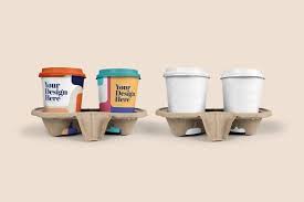 Takeout Cup Coffee In Holder Mockup In 2020 Mockup Paper Tray Cup