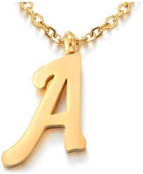 26 alphabets in 18 themes. Coolsteelandbeyond Womens Mens Steel Name Initial Alphabet Letter A Pendant Necklace Gold Color With 20 Inches Chain Amazon Com