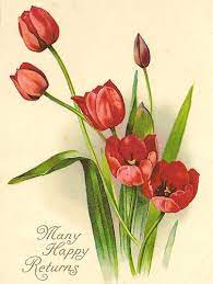 Tulips Flower Art Floral Watercolor Flower Painting
