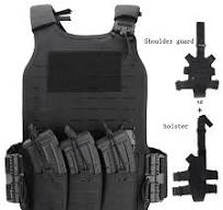 Rompi taktis luar ruangan pelindung Bahu dapat diatur rompi potong Laser  Molle peralatan baja Badan militer pembawa Airsoft - AliExpress