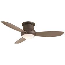 This fan includes three, white blades and the hanging height is 11.5. Minka Aire Concept Ii 52 In Led 52 In Oil Rubbed Bronze Led Indoor Flush Mount Ceiling Fan With Remote 3 Blade In The Ceiling Fans Department At Lowes Com