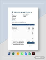 Cleaning Service Estimate Template Google Docs Google Sheets Excel Word Apple Numbers Apple Pages Pdf Template Net Estimate Template Cleaning Service Cleaning