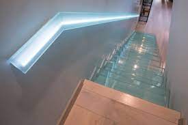This Dream Staircase Adds A Lot Of Glow And Elegance To The Hallway Structural Glass Treads Are Illuminated From Stairs Lighting Floating Staircase Staircase