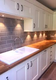 Image Result For Cream Cabinets Brick Tiles Wood Worktop Kitchen Cabinets Decor Kitchen Renovation Kitchen Design