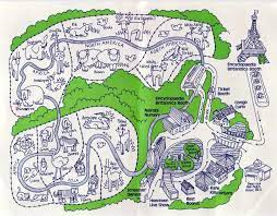 1978 Animal Safari Map Deer Island Kings Island Cincinnati Kings Island