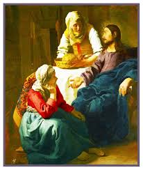Hans memling cross stitch pattern by cross stitch collectibles finished sizes (approximate) 14 count: Christ In The Home Of Martha And Mary By Johannes Vermeer Counted Cros Orenco Originals Llc