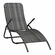 Vidaxl Folding Sun Lounger Poly Rattan Grey Sun Lounger Reclining Sun Lounger Folding Sun Loungers