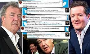 But tensions could be reignited tonight … Jeremy Clarkson And Piers Morgan Have Waged A Hilariously Juvenile Feud And Now It S Hit New Depths Daily Mail Online