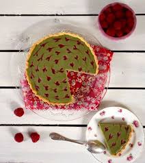 Tarte Chocolat Blanc The Matcha Et Framboises Fashion Cooking Recette Tarte Au Chocolat Tarte Chocolat Blanc Matcha