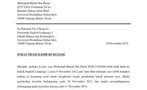 Surat resmi terdiri dari kop dalam rangka memperingati lomba 17 agustus tahun 2018 ini, kami dari mahasiswa kuliah kerja nyata (kkn) unit fairuz amrullah. Contoh Surat Kiriman Rasmi Spm Tidak Hadir Ke Sekolah