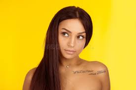 Looking for the cute lil shordy who was in target in montgomeryville today with the black hair vans and tattoos this afternoon. Beauty Woman Portrait With Black Hair And Tattoo On Chest Stock Image Image Of Clean Background 168099943